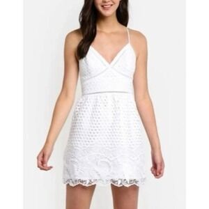 Abercrombie & Fitch Boho Eyelet Lace Dress Size S White Graduation Dress